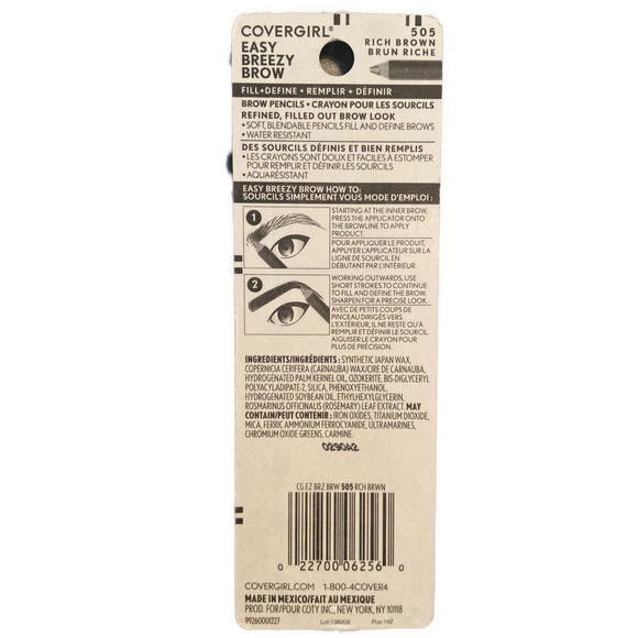 2/Packs CoverGirl Easy Breezy Fill & Define Pencils + Sharpener. Rich Brown - Picture 2 of 2